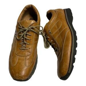 Franco Fortini Leather casual Shoes tan brown lace up made in Italy sz 13 M
